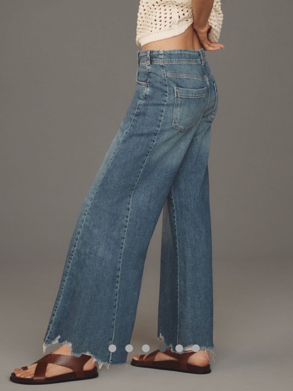 Anthropologie The Adi Regenerative Cotton Mid-Rise Raw Edge Hem Flare Jeans 28 - Picture 2 of 10